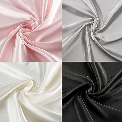 Miniatura 5 de Juicy Couture Juego de 2 fundas de almohada de satén para cabello y piel, color blanco tamaño estándar, fundas de almohada refrescantes sedosas con