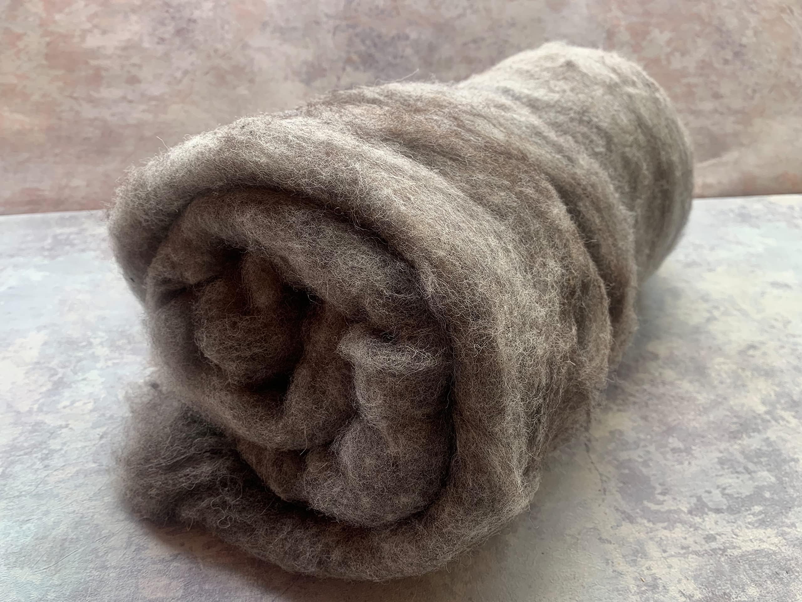 Carded Wool Batts - Core Wool (200g (Large), Grey)