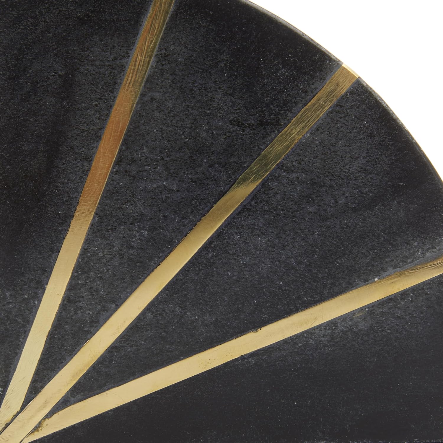 CosmoLiving by Cosmopolitan Marble Geometric Bookends with Gold Inlay, Set of 2 5"W, 5"H, Black