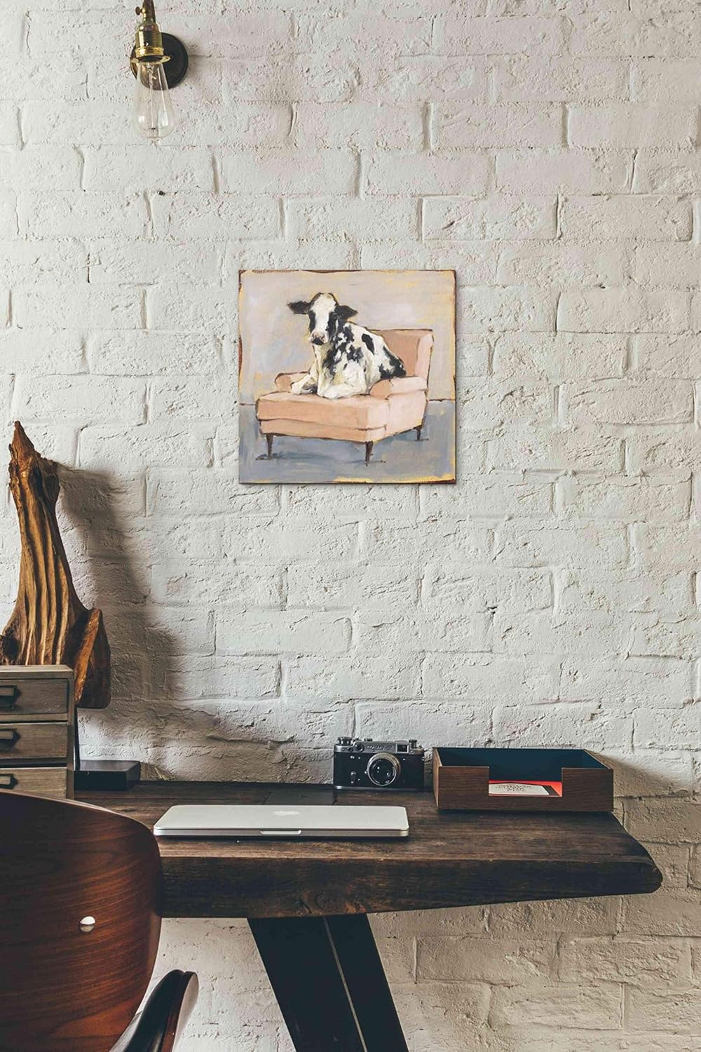 Epic Graffiti 'Moo-ving In II' by Ethan Harper, Canvas Wall Art, 12"x12"