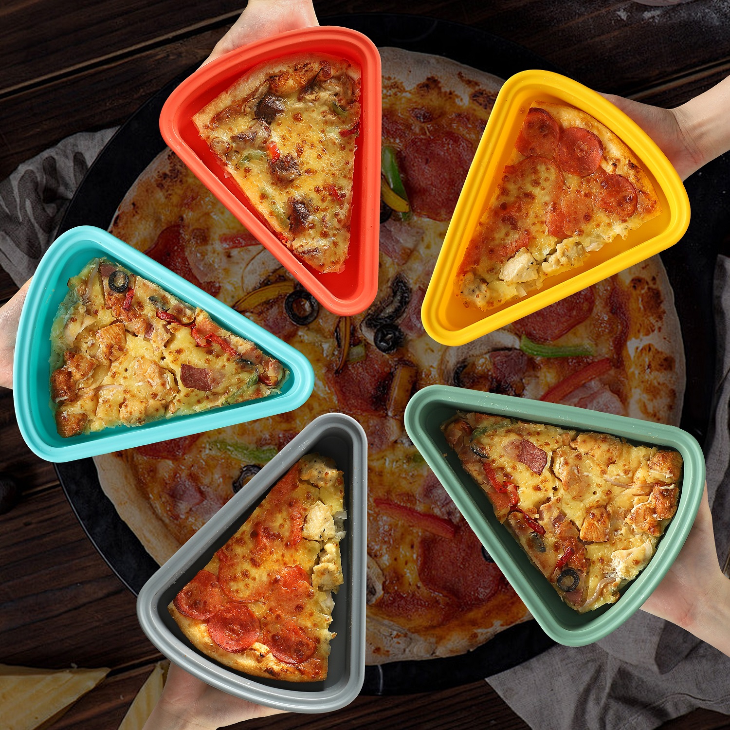 トップス SURGERY destroyed foodie Amazon.com: KEVJES 4sets Reusable Silicone Leftover Pizza