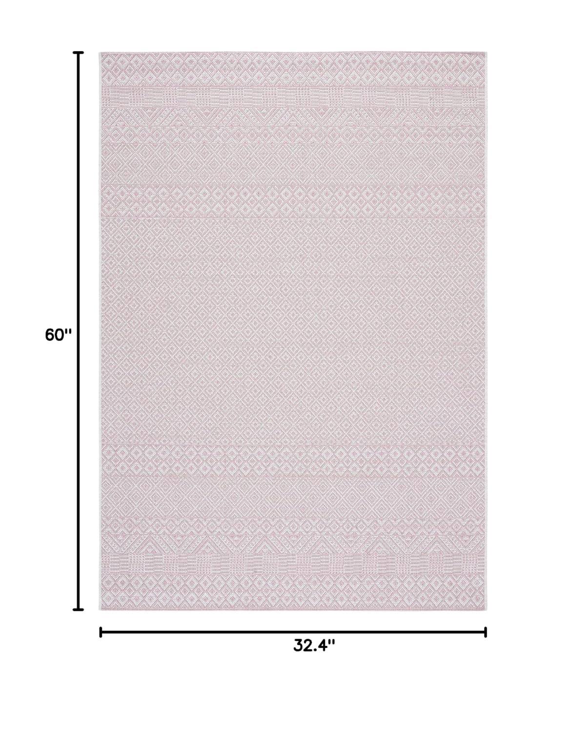 SAFAVIEH Courtyard Collection 2'7" x 5' Ivory/Soft Pink CY8235 Indoor/ Outside Waterproof Easy cleansingPatio Backyard Mudroom Area Mat