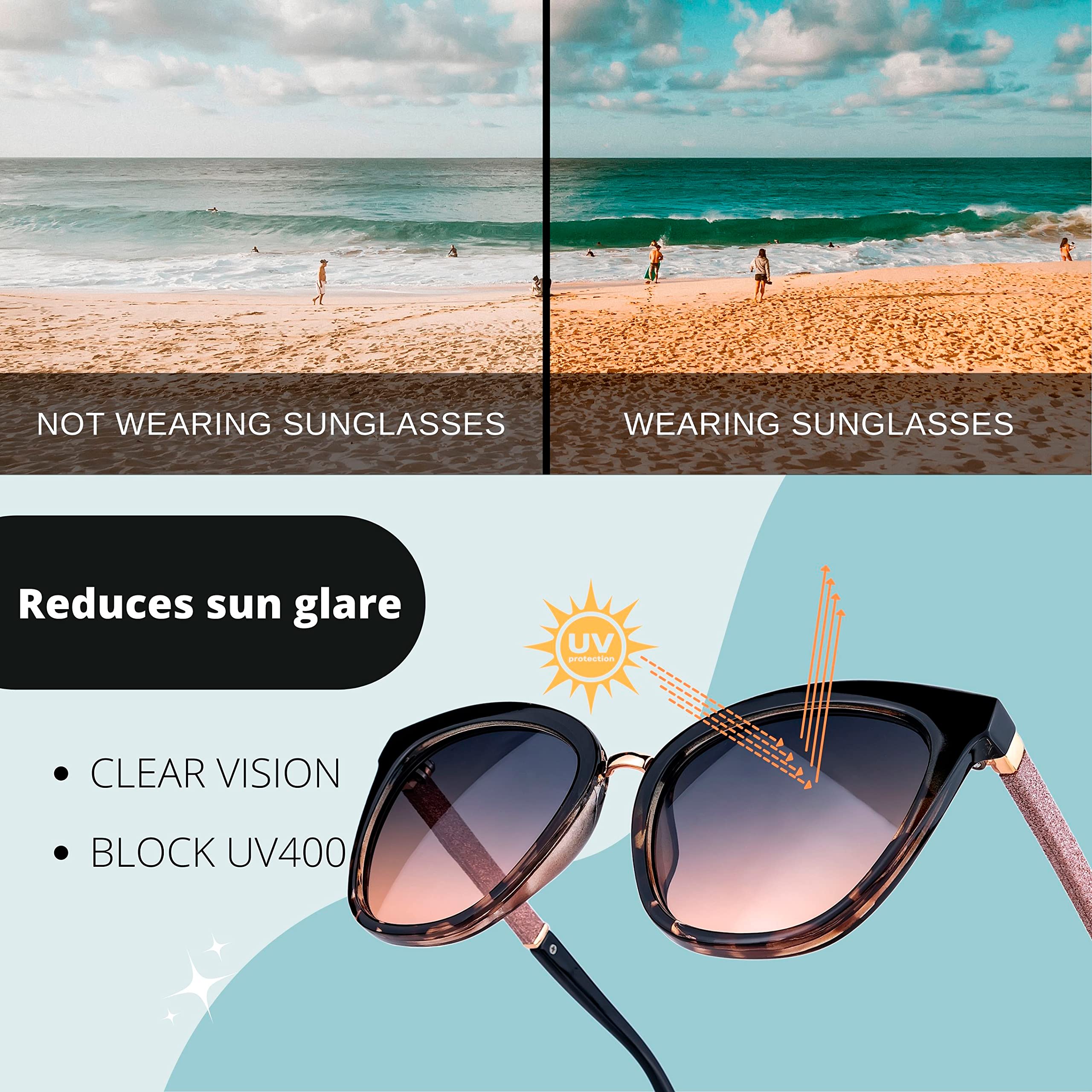 SQUAD Lunettes de soleil Pour Femme Adulte Carré Mode Avec étui à lunettes