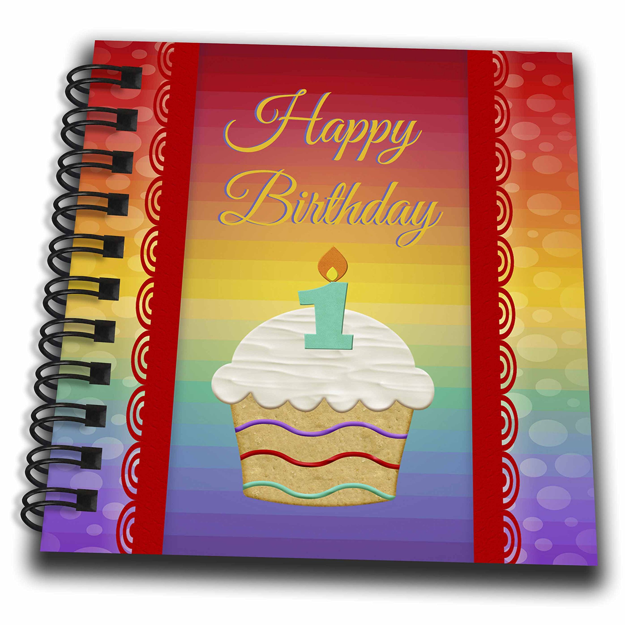 Mini bloc-notes 1 an cupcake multicolore, carnet papier anniversaire