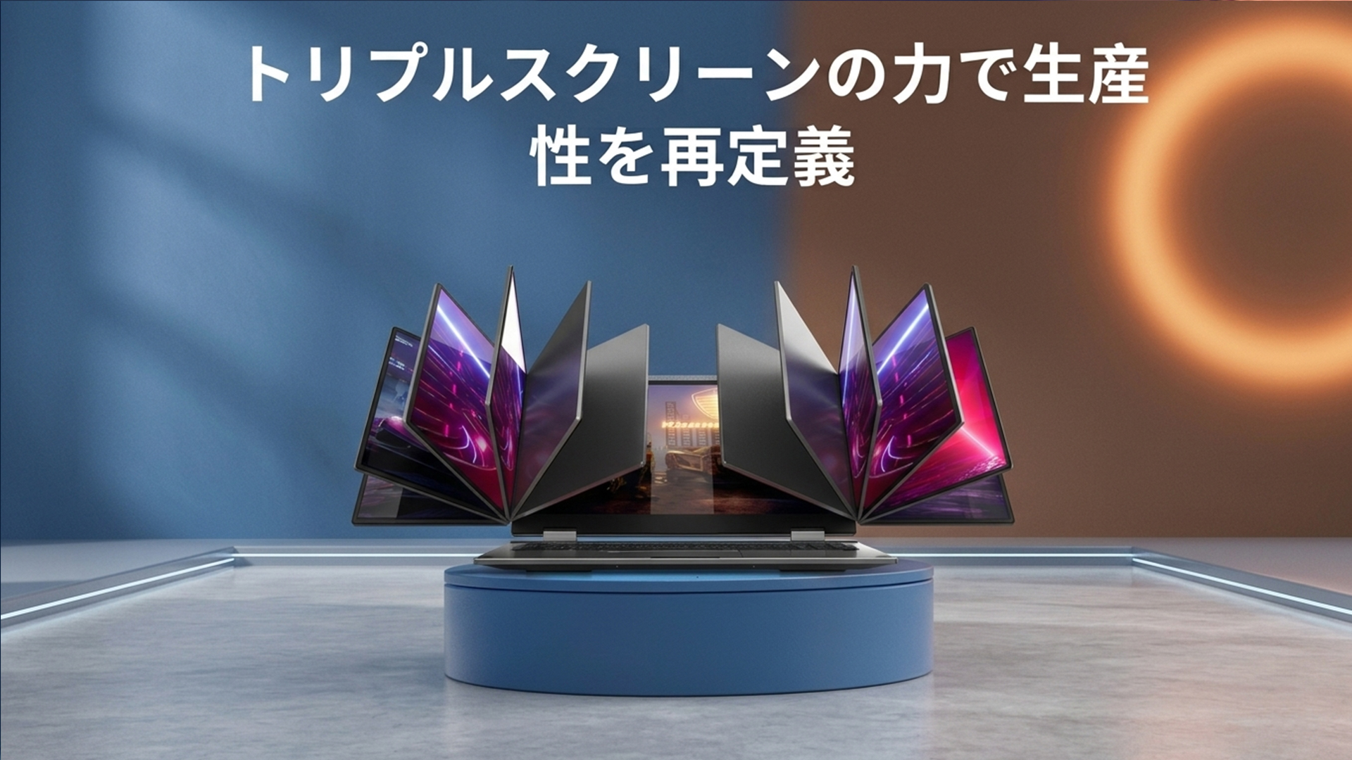 Amazon.co.jp: 3画面ノートパソコン 16インチ+10.5インチ×2 サブ