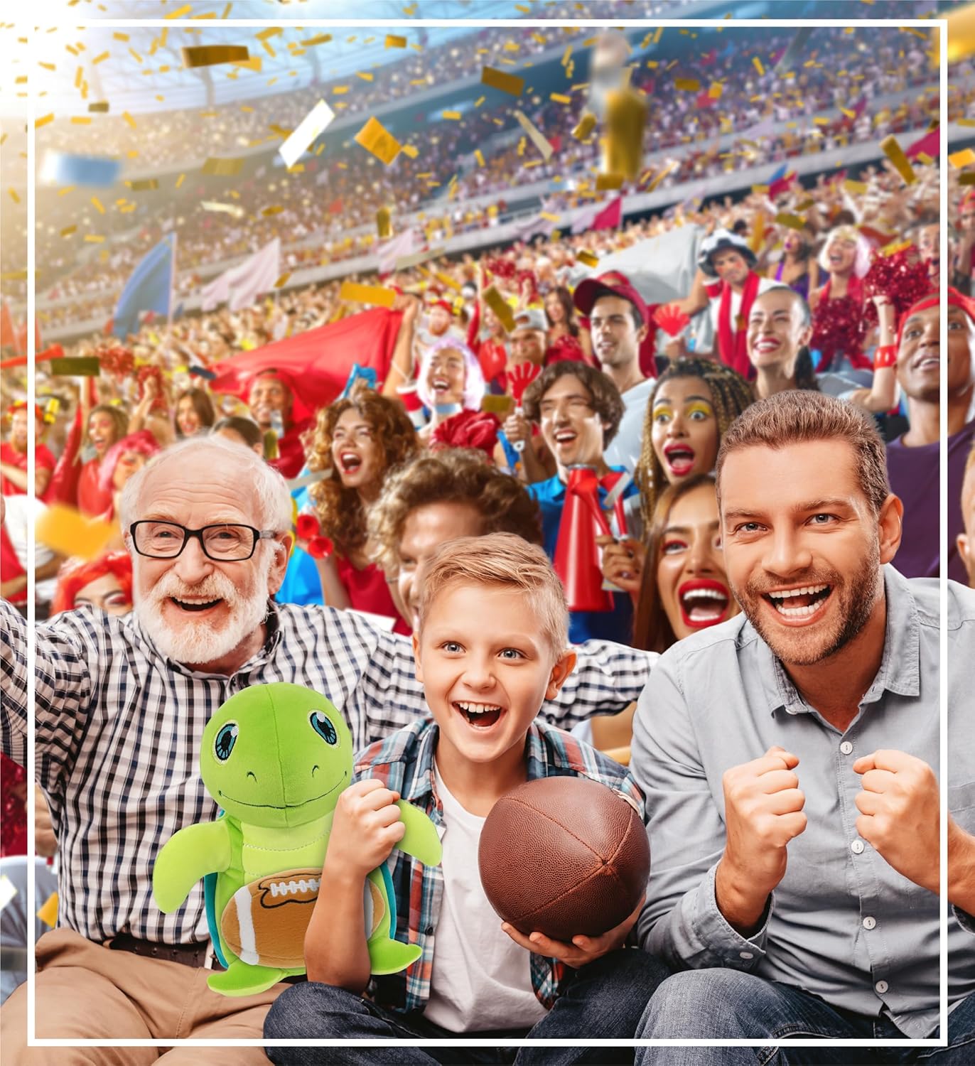 DolliBu Snug-Mooshies Standing Sea Turtle Stuffed Animal with Football Plush - Huggable Playtime Plush Toy Gift, Cute Sea Turtle Doll Animal Toy for Kids, Adults with Name Personalization - 9.5 Inches - Image 4