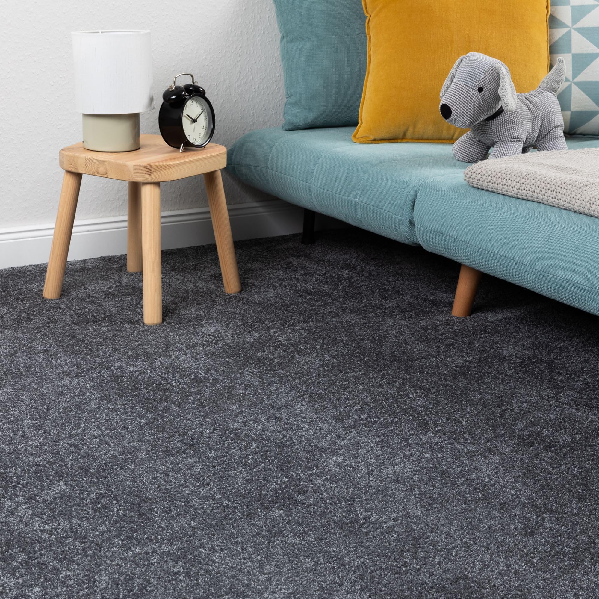 Misento Teppichboden Henry Anthrazit - 400x500cm Schlingenware Für Fußbodenheizung