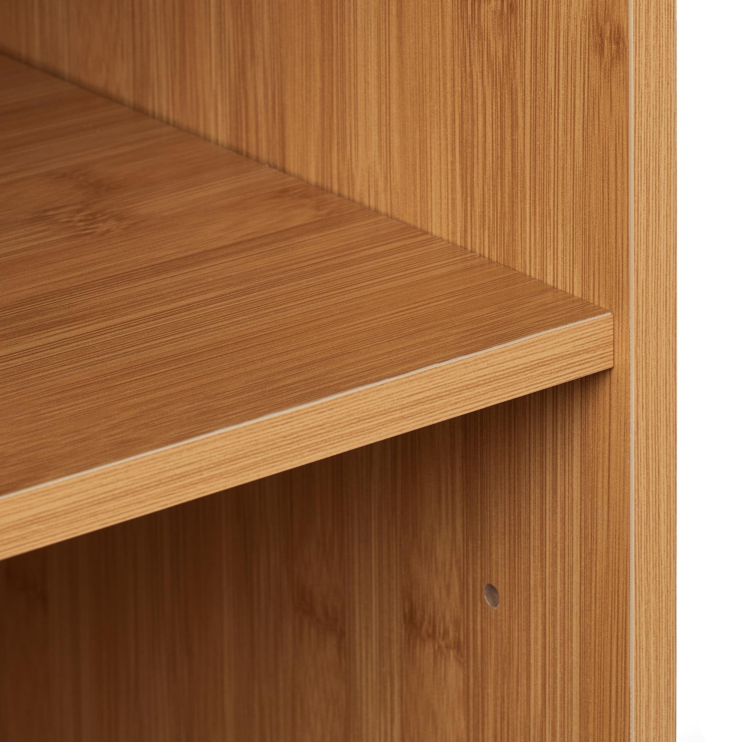 Relaxdays Scaffale Libreria, Mobiletto da Terra a Giorno con 2 Scomparti, Ripiano Regolabile, 70 x 40 x 35 cm, Marrone