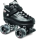 Sure Grip Rock GT50 Black Stylish Indoor Roller Skates for Men & Women Featuring Nylon Composite with 62mm Swirl Wheels and ABEC-5 Bearings