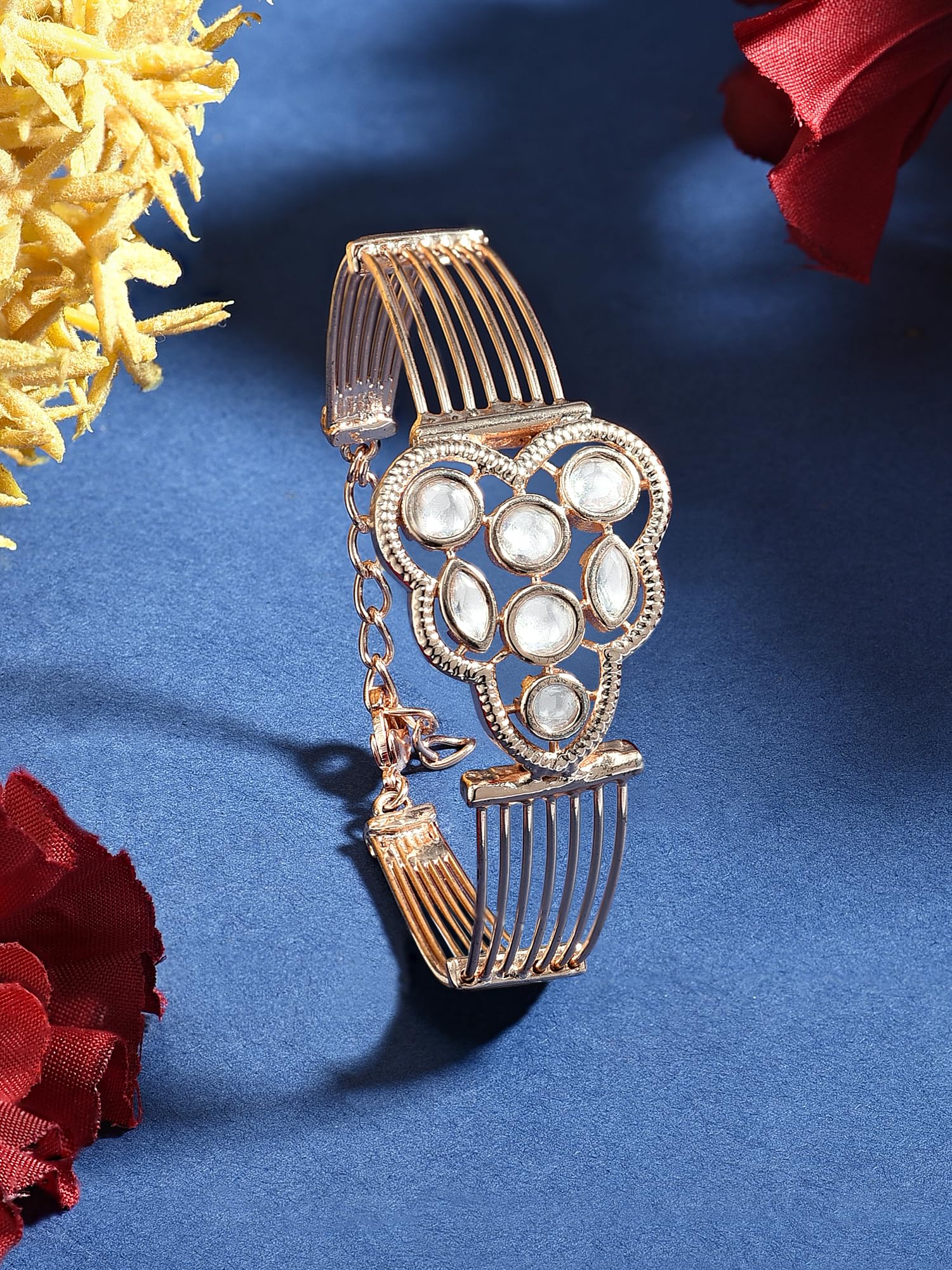 CZ Brass Bangle Kada Bracelet - ZPFK16200