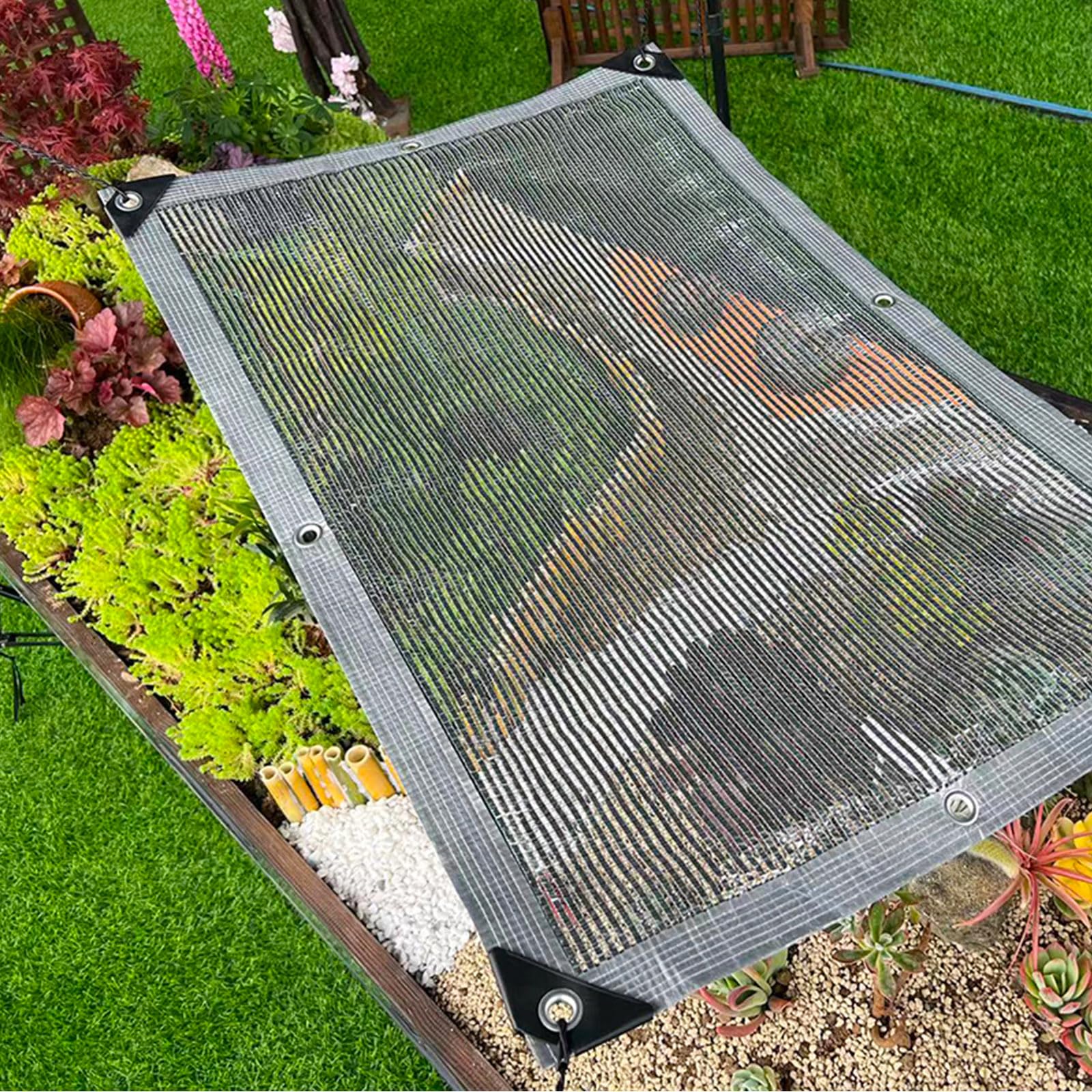 Silber Garten Schattiernetz 55% UV-Schutz Atmungsaktive Kühlung mit Ösen für einfache Aufhängung Perfekt für Gewächshäuser Rasen Hühnerställe & Zwinger