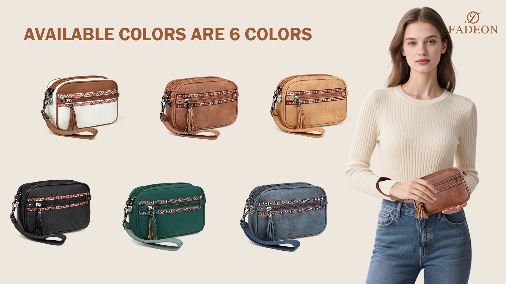 FADEON Wristlet Wallets for Women, Designer Leather Clutch Purse