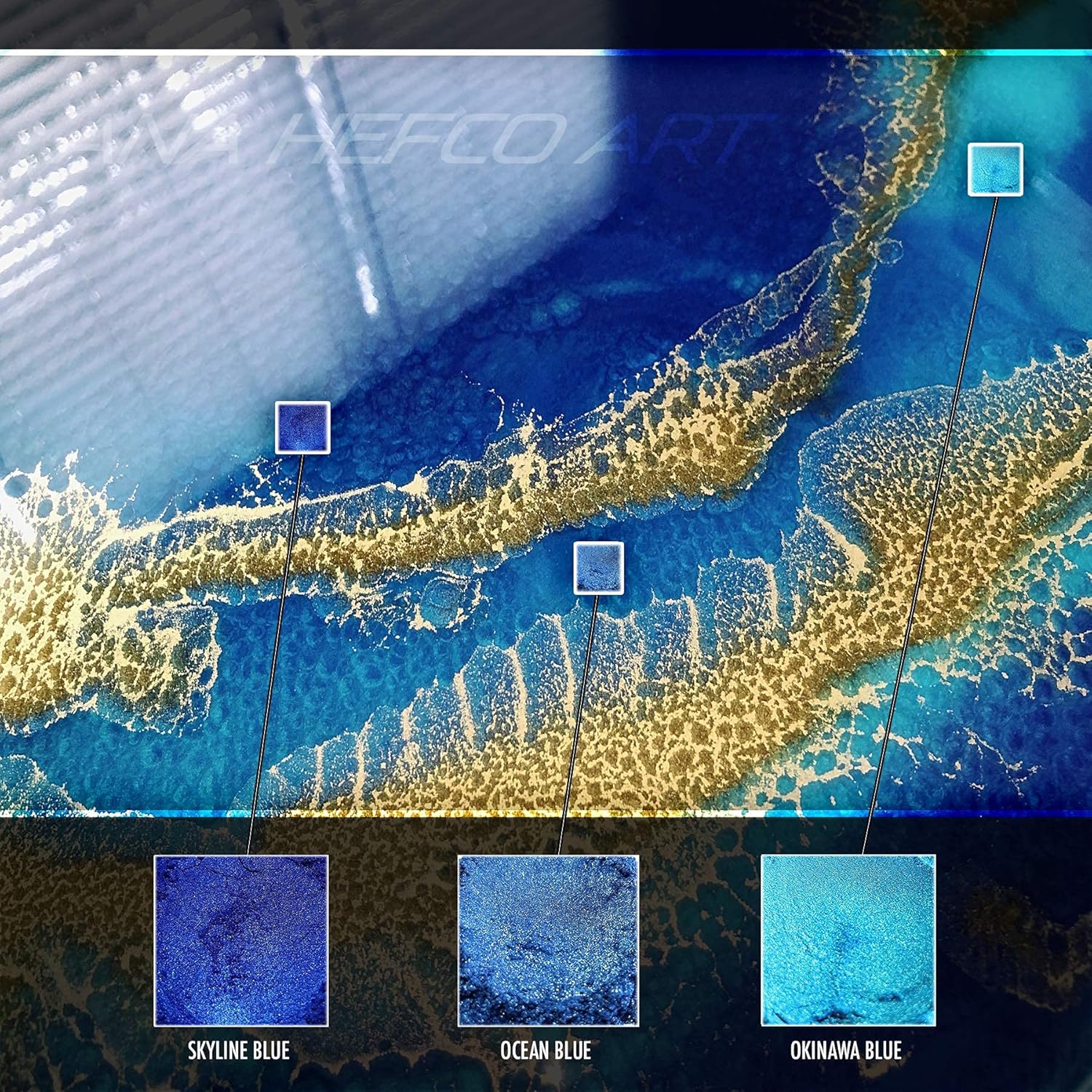 Eye Candy Pigments Premium Blue Mica Powder - Ocean Blue (50gr) - for Epoxy, Resin, Soap, Paint, Woodworking, Acrylic Pouring, Bath Bombs, Fishing Lures - DIY Arts and Crafts Additive - Image 7