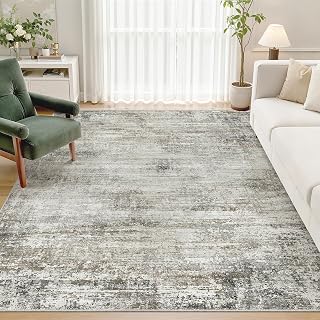 zesthome Washable Area Rug 5x7, Modern Abstract Carpet for Bedroom Green