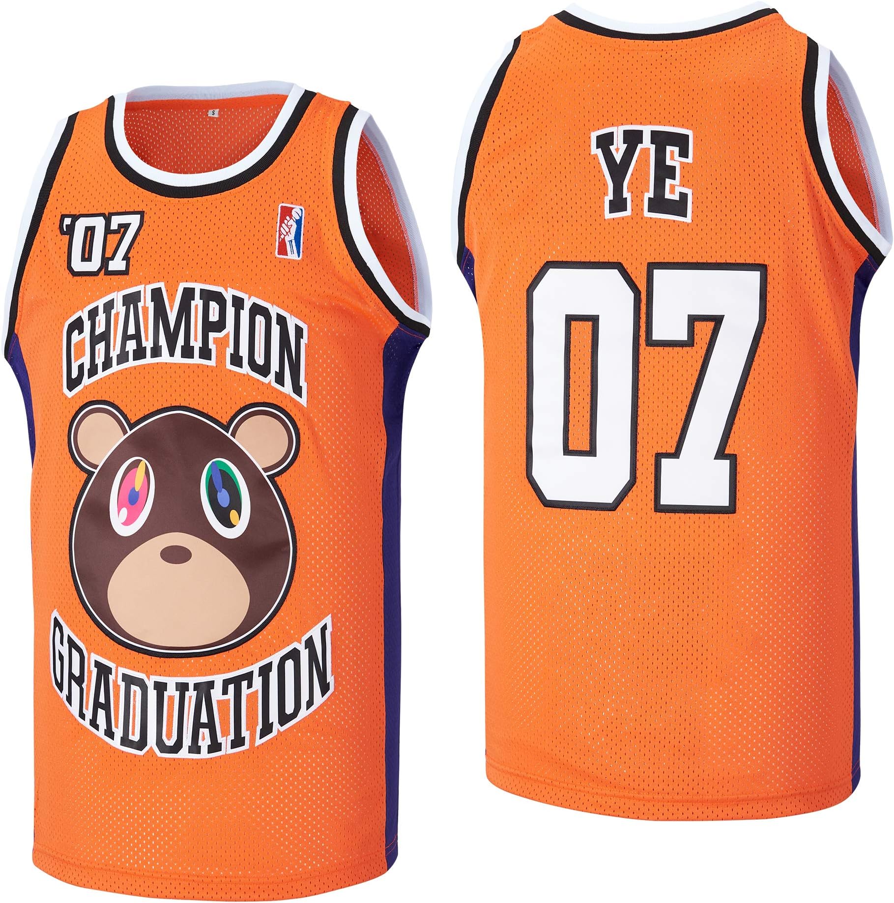Men's 07 YE Champion Graduation Hip Hop Rap Basketball Jersey Stitched Size M