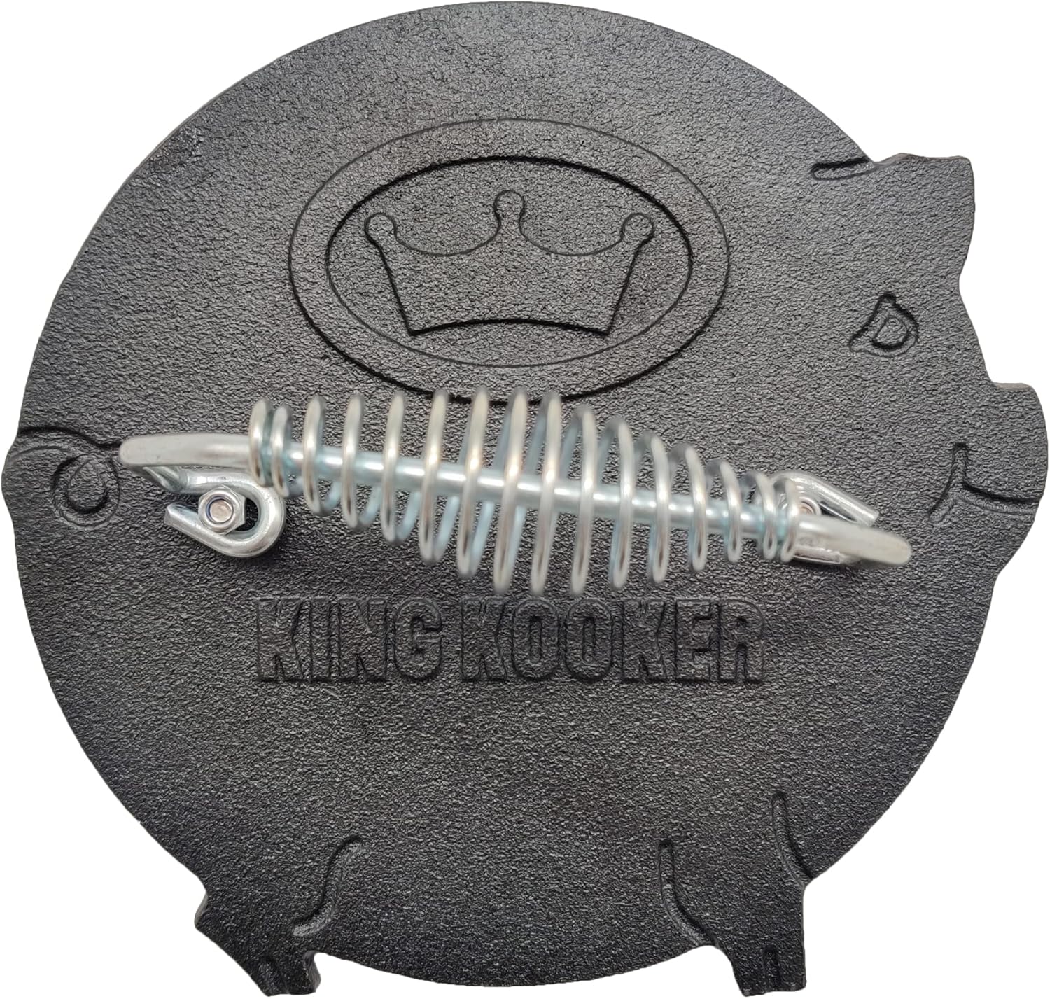King Kooker Cast Iron Pig Bacon Press,Black,Large