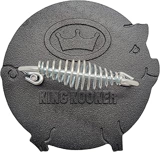King Kooker Cast Iron Pig Bacon Press,Black,Large