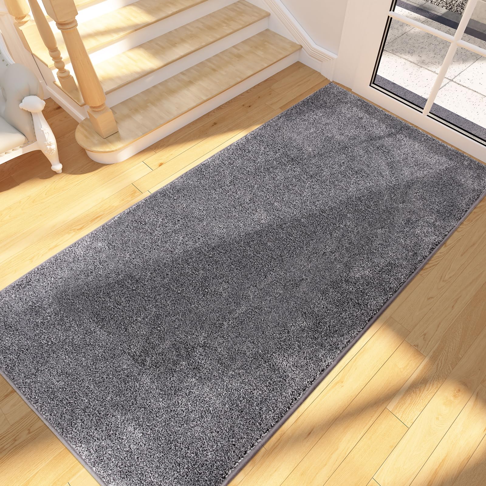 FCSDETAIL Dirty Trap Door mat 80 x 178 cm, Non Slip Machine Washable Entrance Rug, Inside Floor Runner for Dog Door and Hallway