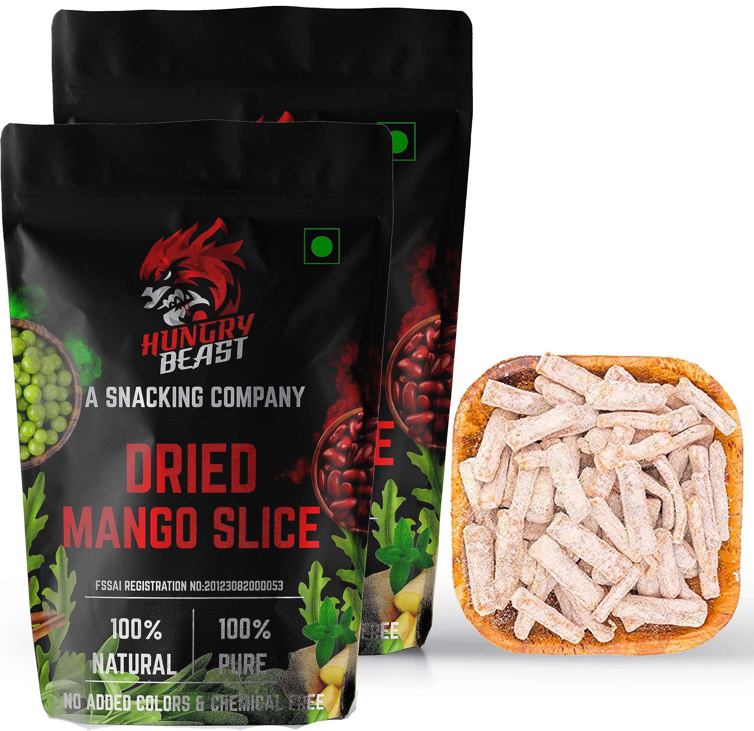 Dried Mango slice | Dried Healty Mango salt pieces | Endu Mamidi | Magaya Mukkalu |Dehydrated Mango Slices - 250 grams (Pack of 2)