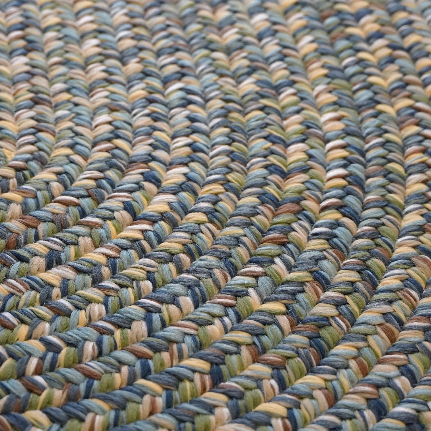 Colonial Mills Evelyn Tweed Reversible Braided 3X5 Area Rug - Shoreline Blue, Handcrafted in USA, Woven Texture, High Traffic, Entry, Kitchen, Living Room, Bed, Bath, Foyer, Porch - 3' X 5' Oval