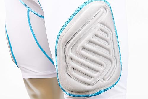 Miniatura 4 de CHAMPRO Faja de fútbol integrada Bull Rush de 5 almohadillas para hombre, pantalones cortos de compresión acolchados