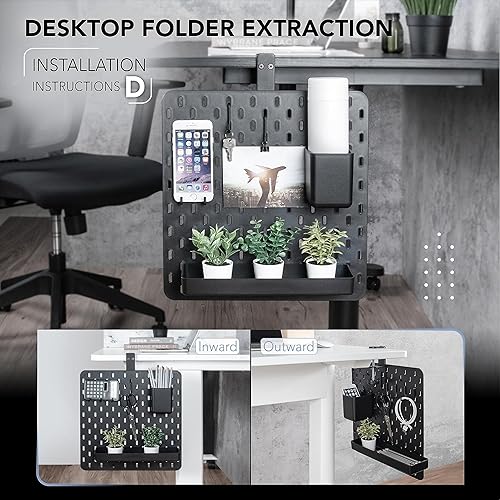 Miniatura 8 de EHO Tablero de clavijas de escritorio con abrazadera, divisor de privacidad de 13.5 x 14 pulgadas, panel de división de escritorio, organizador
