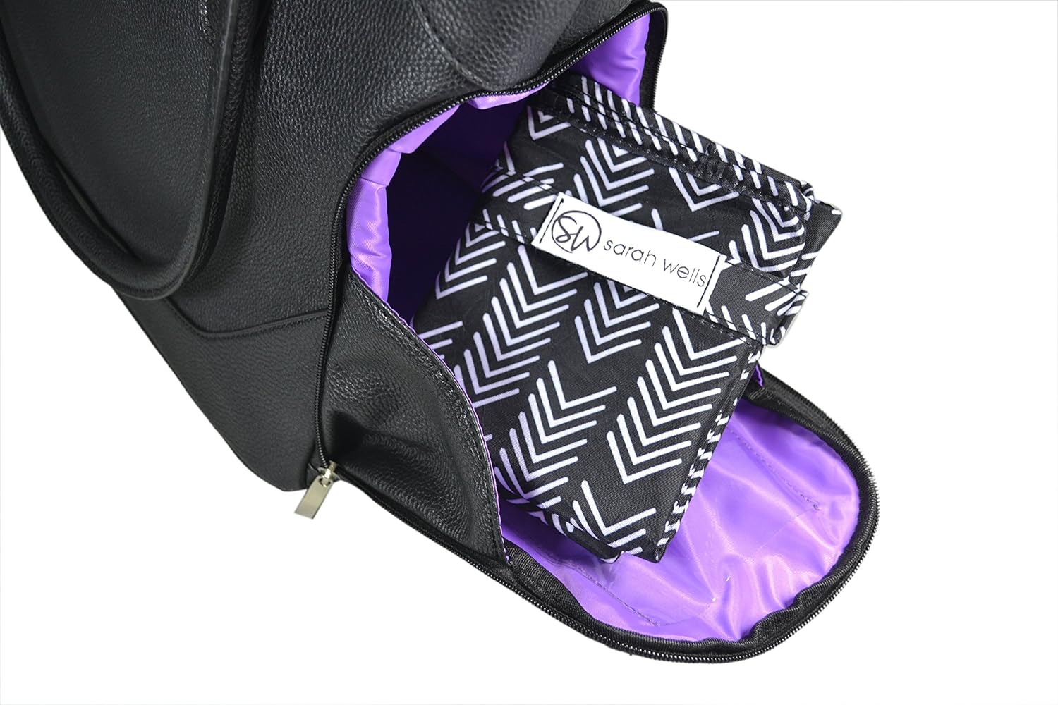 Sarah Wells Pumparoo Wet Dry Bag for Breast Pump Parts – Compact Organizer with Waterproof Pocket, Staging Mat & Fridge Hack – Machine Washable Pumping Accessory (Black & White)