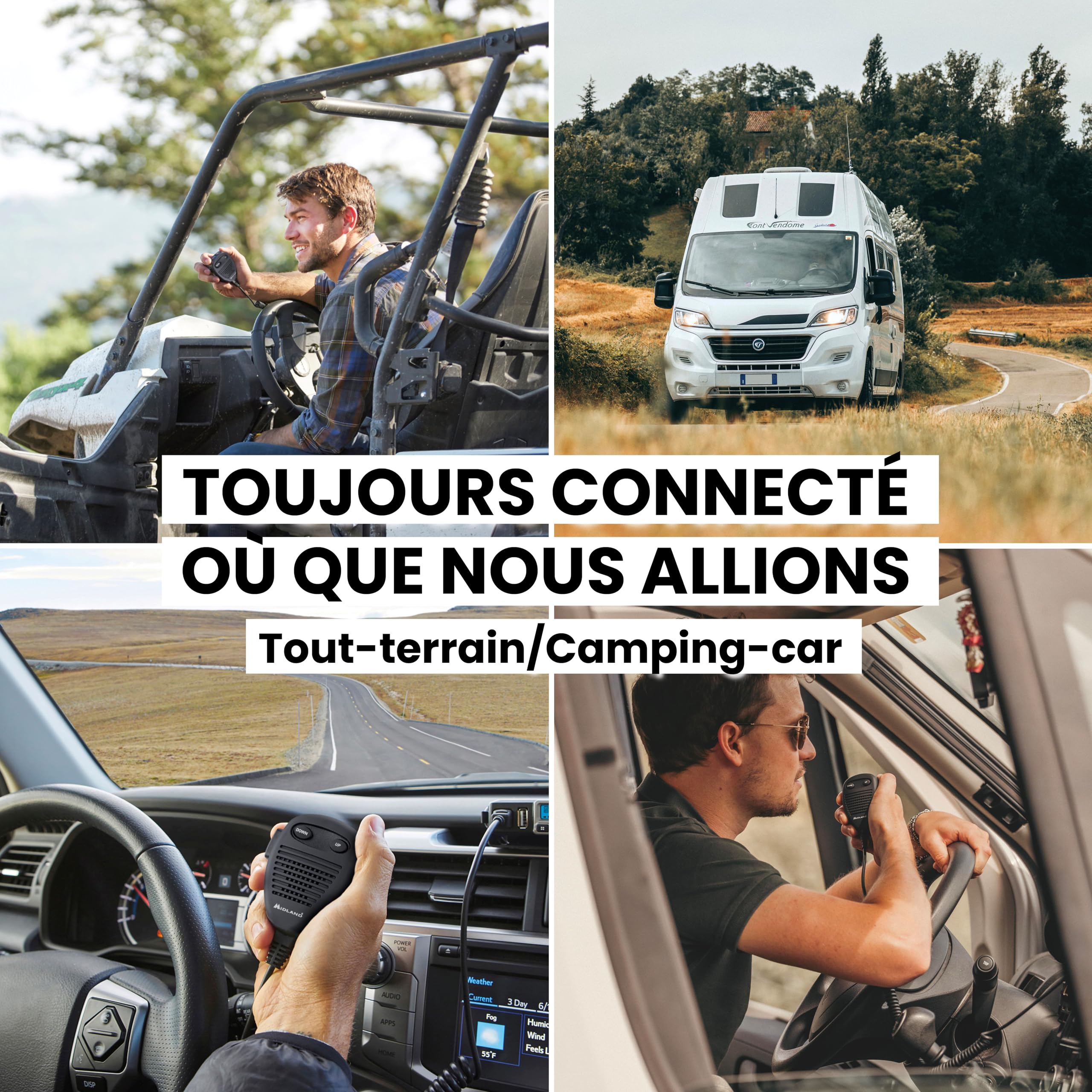 Midland - Radio CB M-MINI USB no Licence, Multibande EU 40 Canaux AM/FM, Radio Récepteur Émetteur Professionnel Écran LCD S-Meter, 2 Modes Squelch, Charge Rapide avec USB Enceinte Haut Parleur Externe