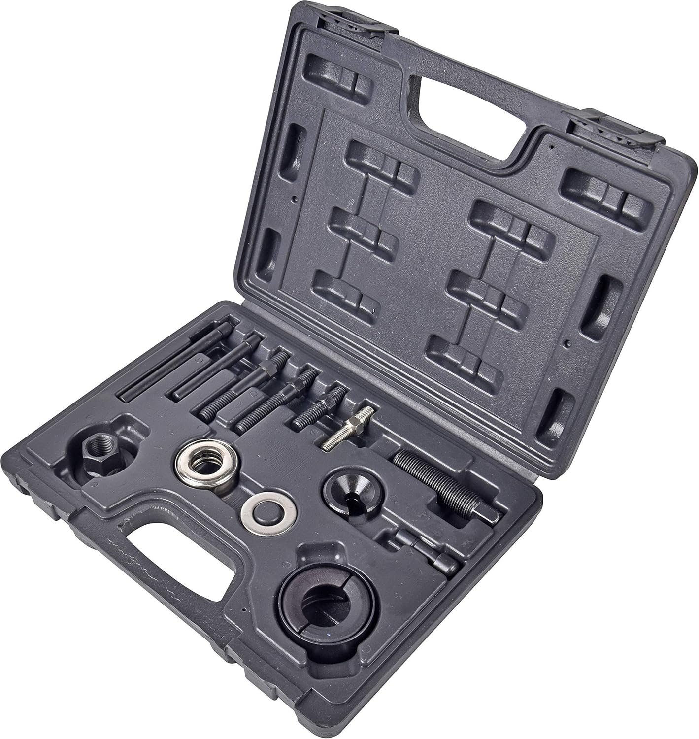 A A IN 14 PCS Power Steering Line Disconnect Pulley Puller Removal and Installer Tool Kit, AC Automotive Remover Set for Water Vacuum Pump and alternator pulleys for GM/FORD/CHRYSLER, Black (MKT027)