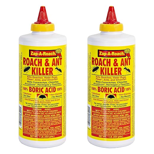 Zap-A-Roach Boric Acid Powder Roach & Ant Killer - (2-Pack) 16 oz - Easy to Spread Ant and Cockroach Killer Indoor Home