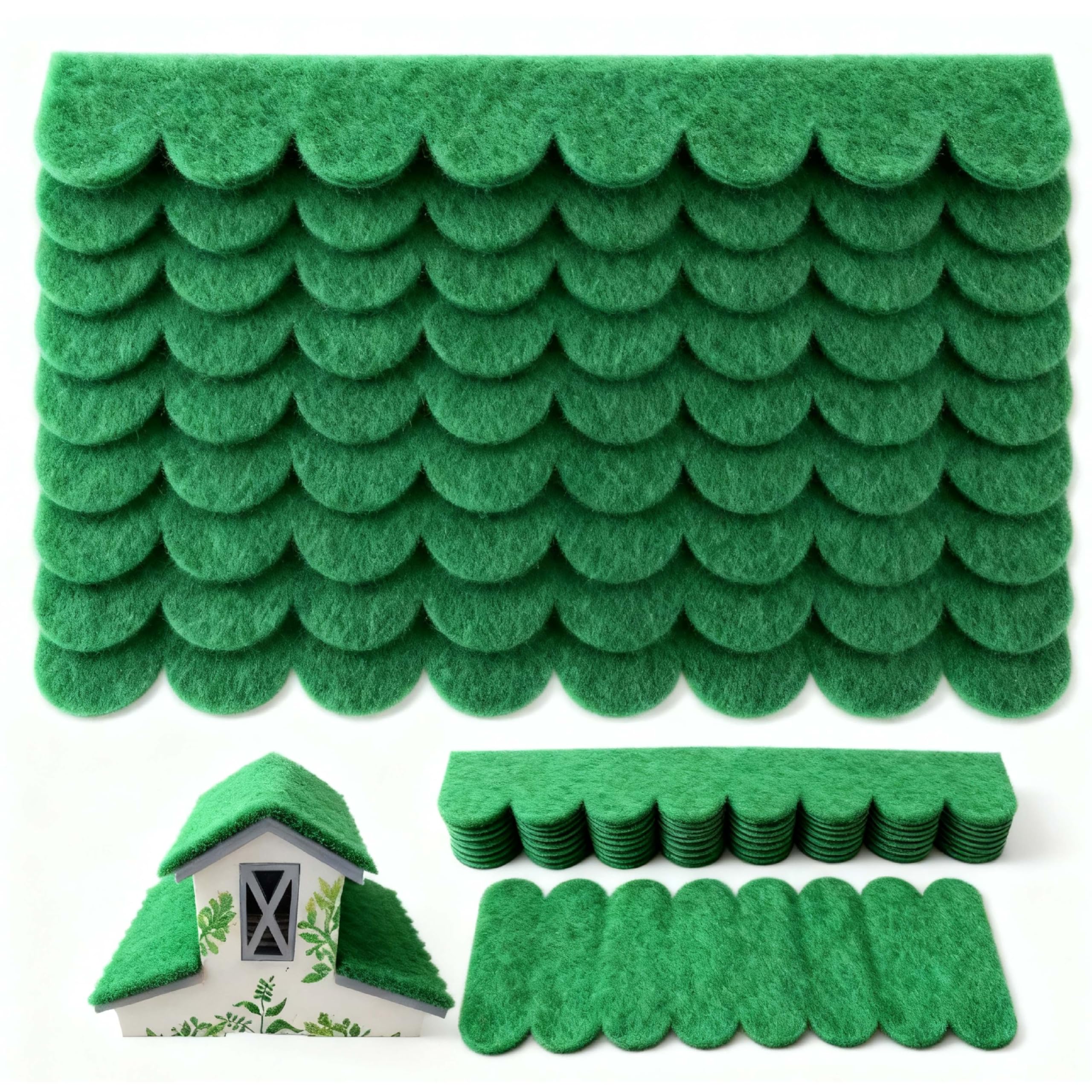 32 STK selbstklebende Dachpappe für Vogelhaus, Dachschindeln (30x5cm & 30x11cm) für Nistkasten, Insektenhotel, Hasenstall, DIY-Vogelhäuschen, Hundehütte & kreative Holzprojekte