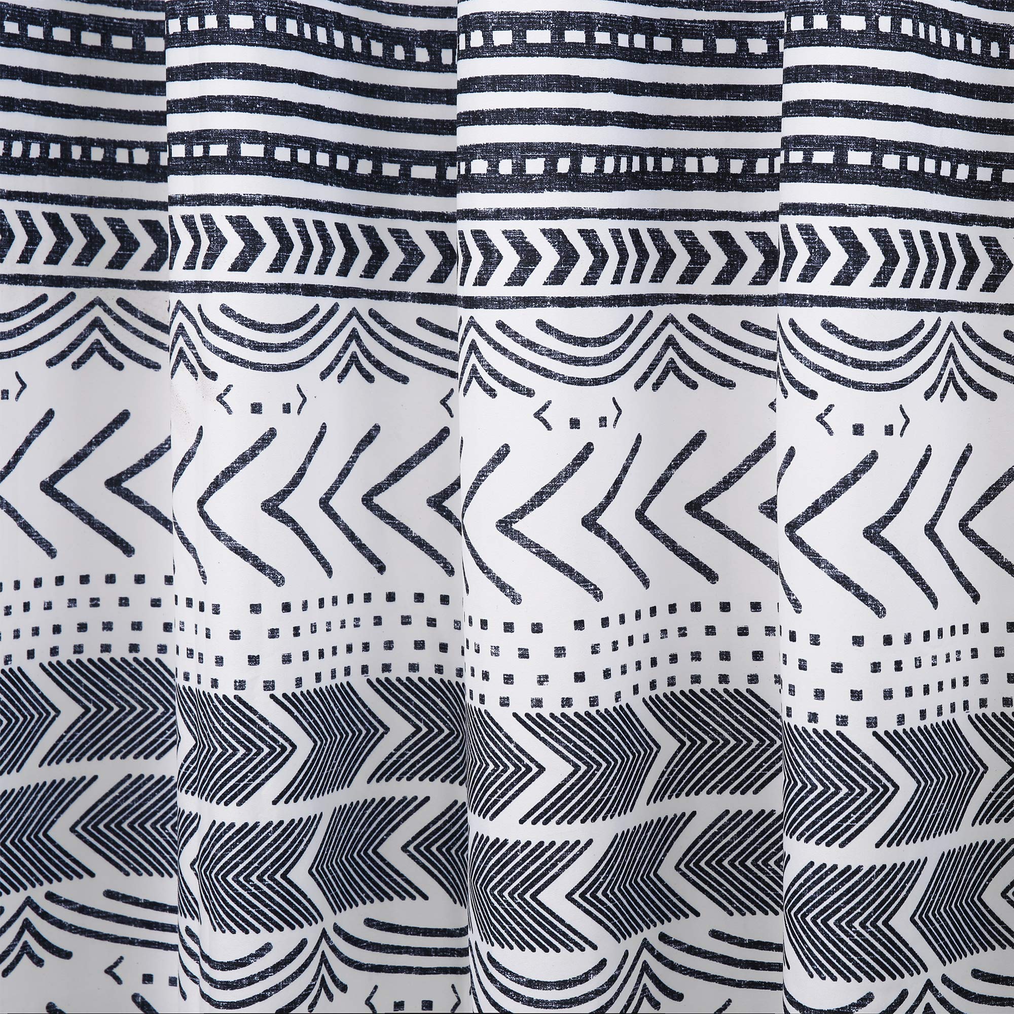 Lush Decor Hygge Geo Shower Curtain, 72" x 72", Navy and White, Navy & White, W 72" x L 72" (1 Panels) - Image 3