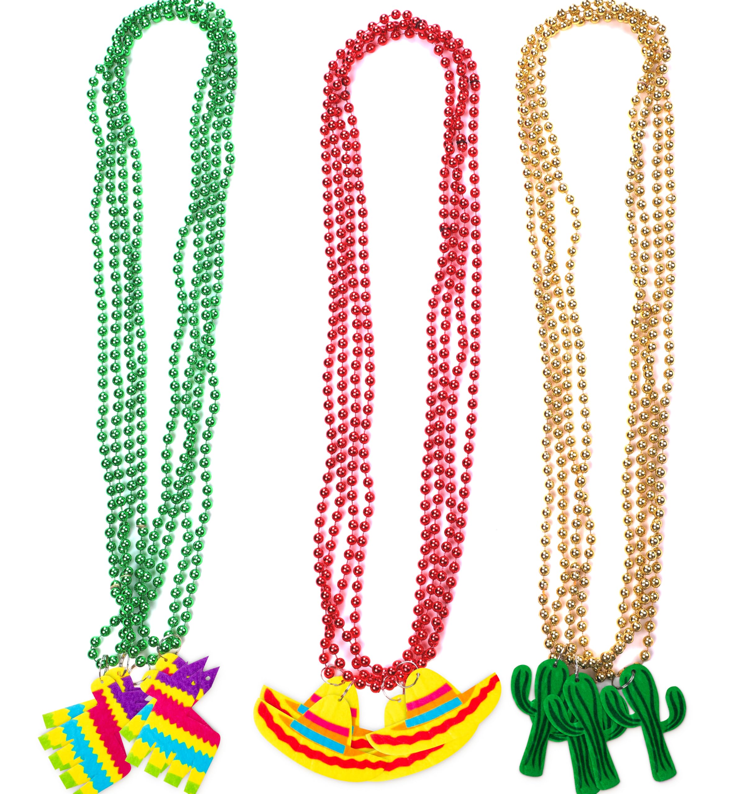 jollylife Cinco de Mayo Fiesta Beaded Necklaces Mexican Colorful Beads Party Decorations Favors Birthday Supplies