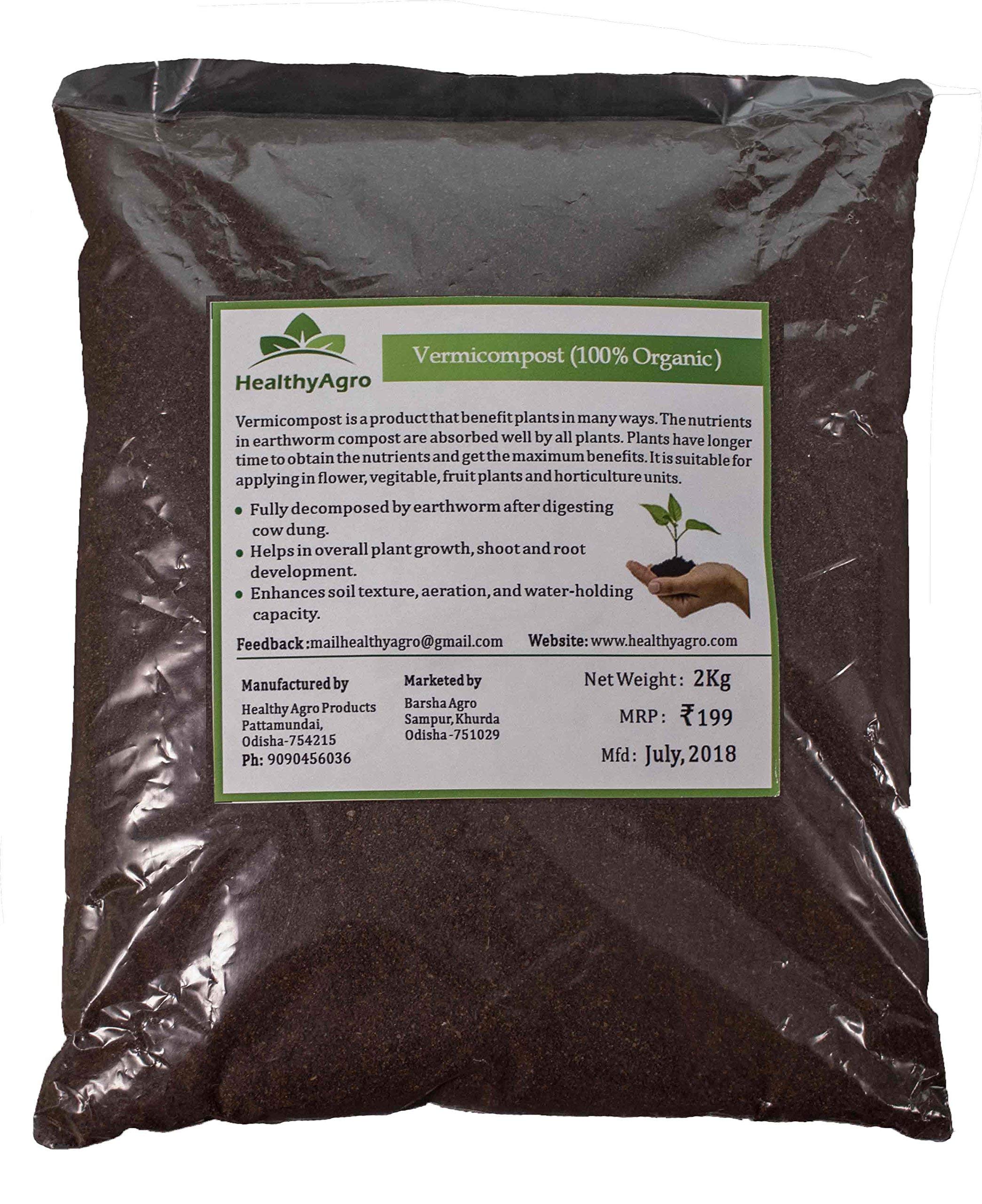 Homemade Organic Fertilizer Healthy Agro Vermicompost for flower, Fruits and Indoor Plants (2 kg) (B07BP95V38) Amazon Price History, Amazon Price Tracker