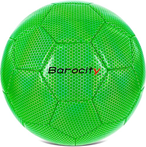 Barocity Balón de fútbol  Pelota oficial de alta calidad para niños y niñas con patrón hexagonal reflectante fresco, duradero, interior, exterior,