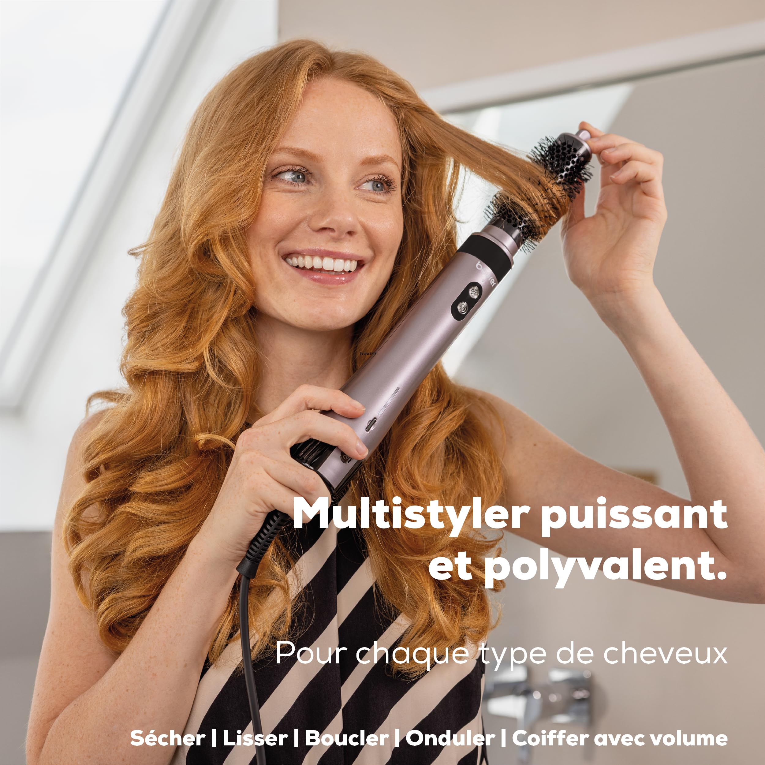 Beurer HT 110 Airstyler 5-en-1, Styler capillaire multifonction pour boucler, lisser & donner du volume, coiffage délicat pour tous les types de cheveux, céramique-tourmaline, 5 embouts