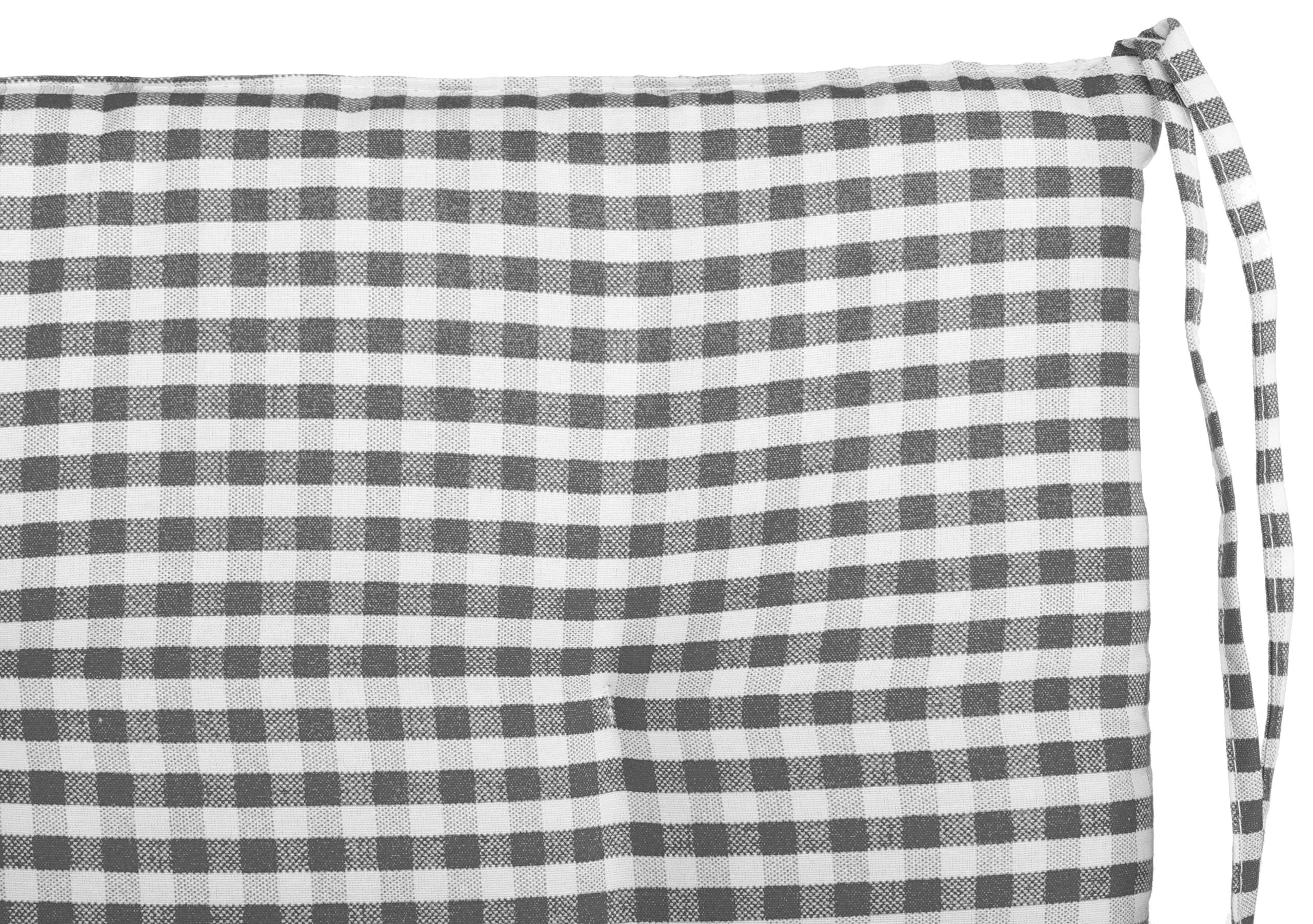 Brandsseller Cojín de asiento para silla, a cuadros, 40 x 40 cm, color antracita, gris claro, marrón, beige (paquete de 4, antracita)