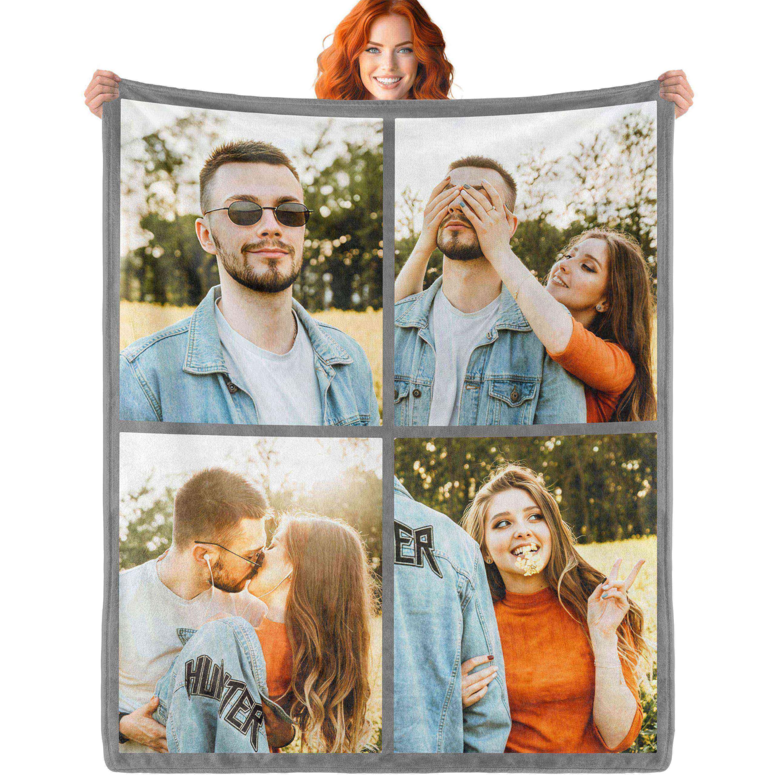 ERICAT personalised blanket with Photo Text custom blanket customised blanket Throws customisable blanket Picture Blankets customized Valentines Day Gifts for Mom Dad Couple Girlfriend Boyfriend
