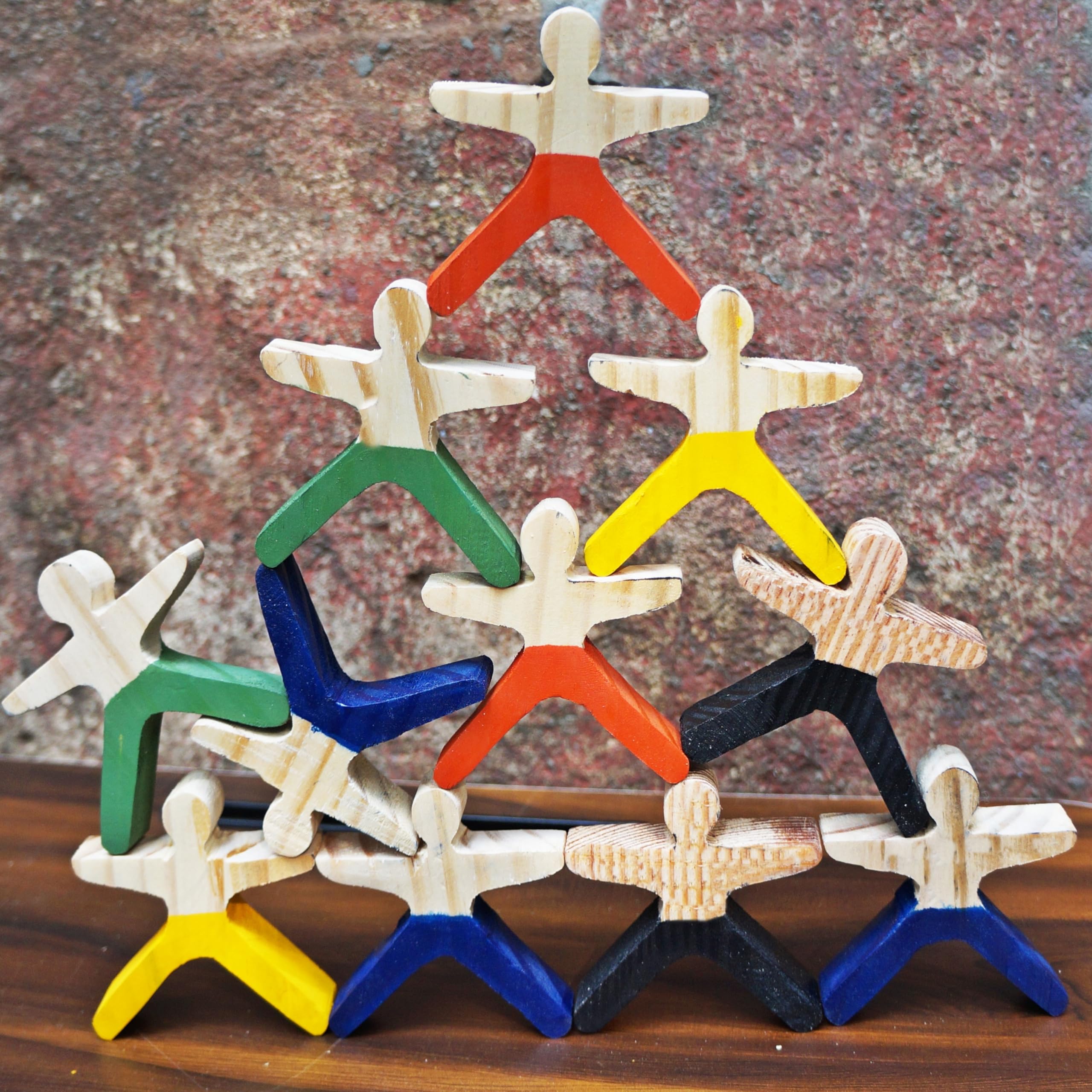 Kids Puzzle Games Wooden Stacking Toys - 16-Piece Circus Acrobat ...