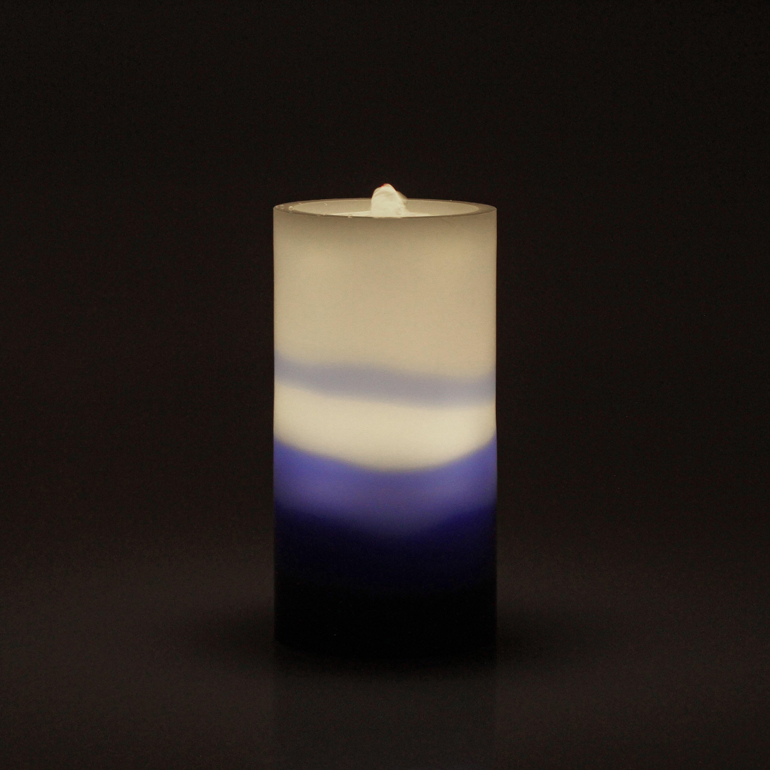 The Dancing Water LED Candle Light and Tabletop Water Fountain, Premium Décor, Real Wax, Mountain Blue