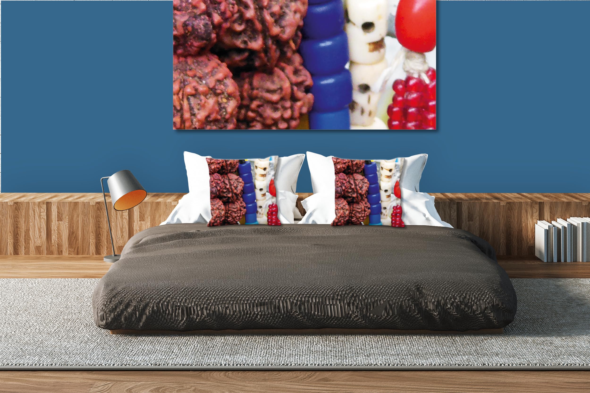 Ketten 4 - Foto-Kissen-Hülle Set (2 STK.) 40 x 40 cm | Kissen-Bezüge - passend zu Wandbild - Deko-Kissen - Schmuck Farbe Perle Afrika