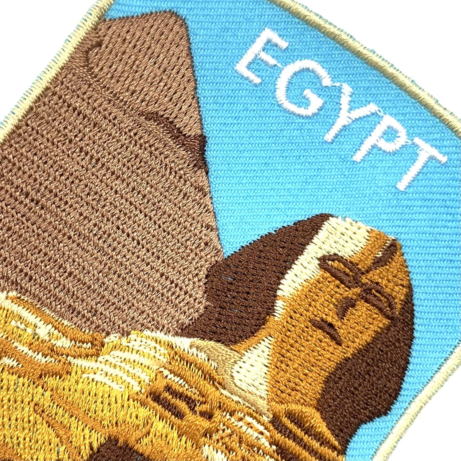 A-ONE 2 PCS Pack- Pyramid and Sphinx Shield Embroidery+Egypt Flag Patch, Egypt Icon Souvenir, Giza Landmark, Mystery Statue, Afica Landmark Set for Backpack Tote Bags Clothe NO.277C