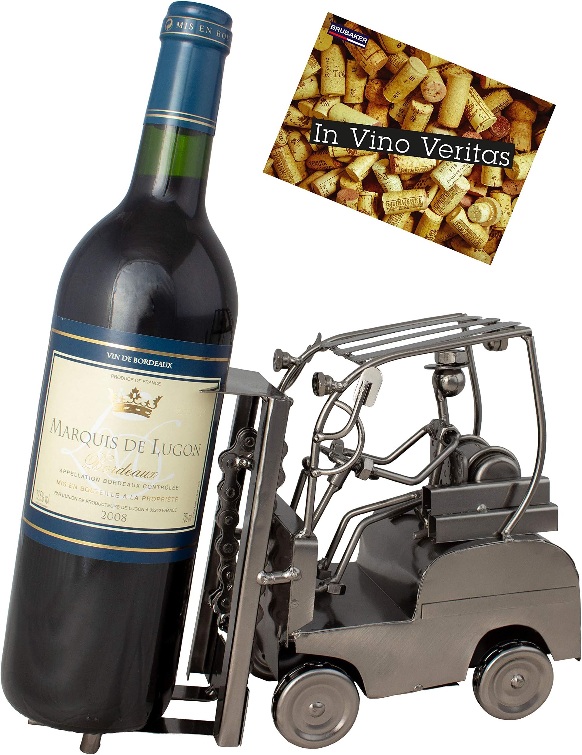 BRUBAKER Handmade Metal Airboat Wine Bottle Holder – Unique Kitchen Decor & Gift For Wine Lovers, Holds Standard Bottles