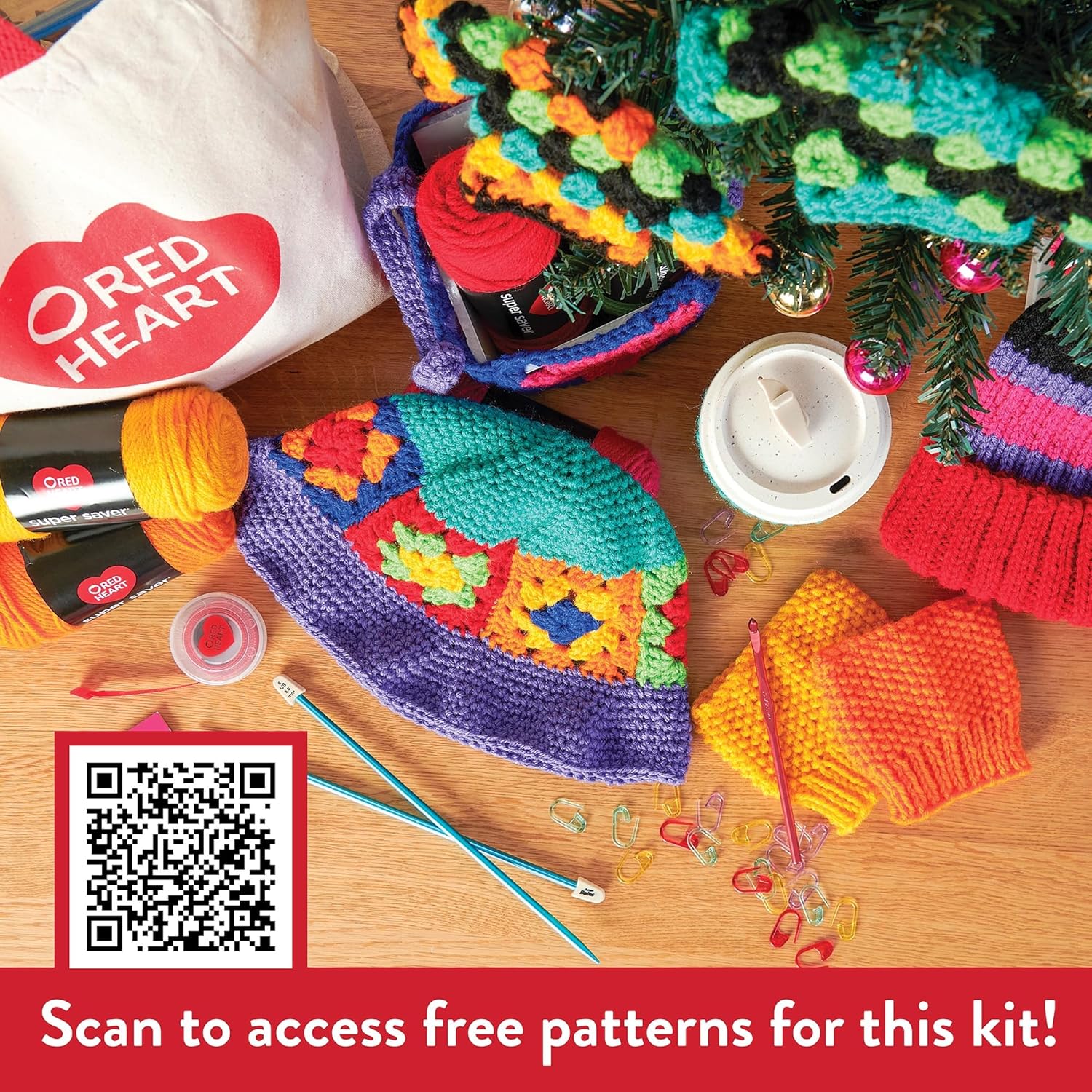 Red Heart Super Saver Super Yarn Stitchers Kit W/AccessoriesKIT004