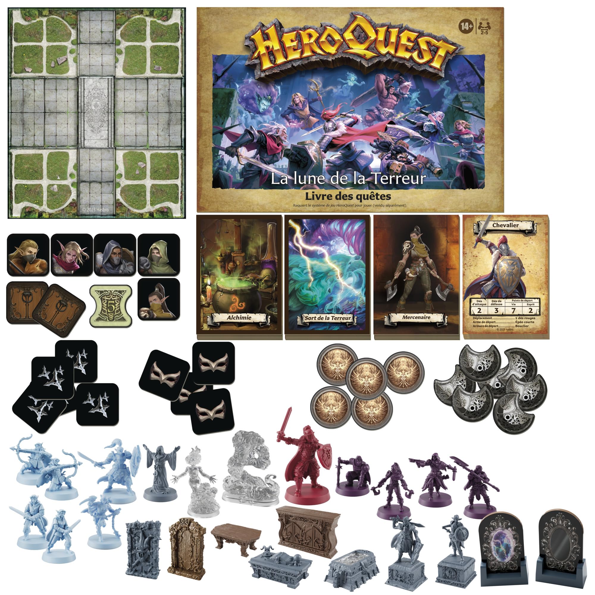 Avalon Hill HeroQuest, Paquete de misiones La Luna del Terror, Requiere Sistema de Juego HeroQuest, Juego de rol para 2 a 5 Jugadores, a Partir de 14 años, Verde, Azul y Blanco