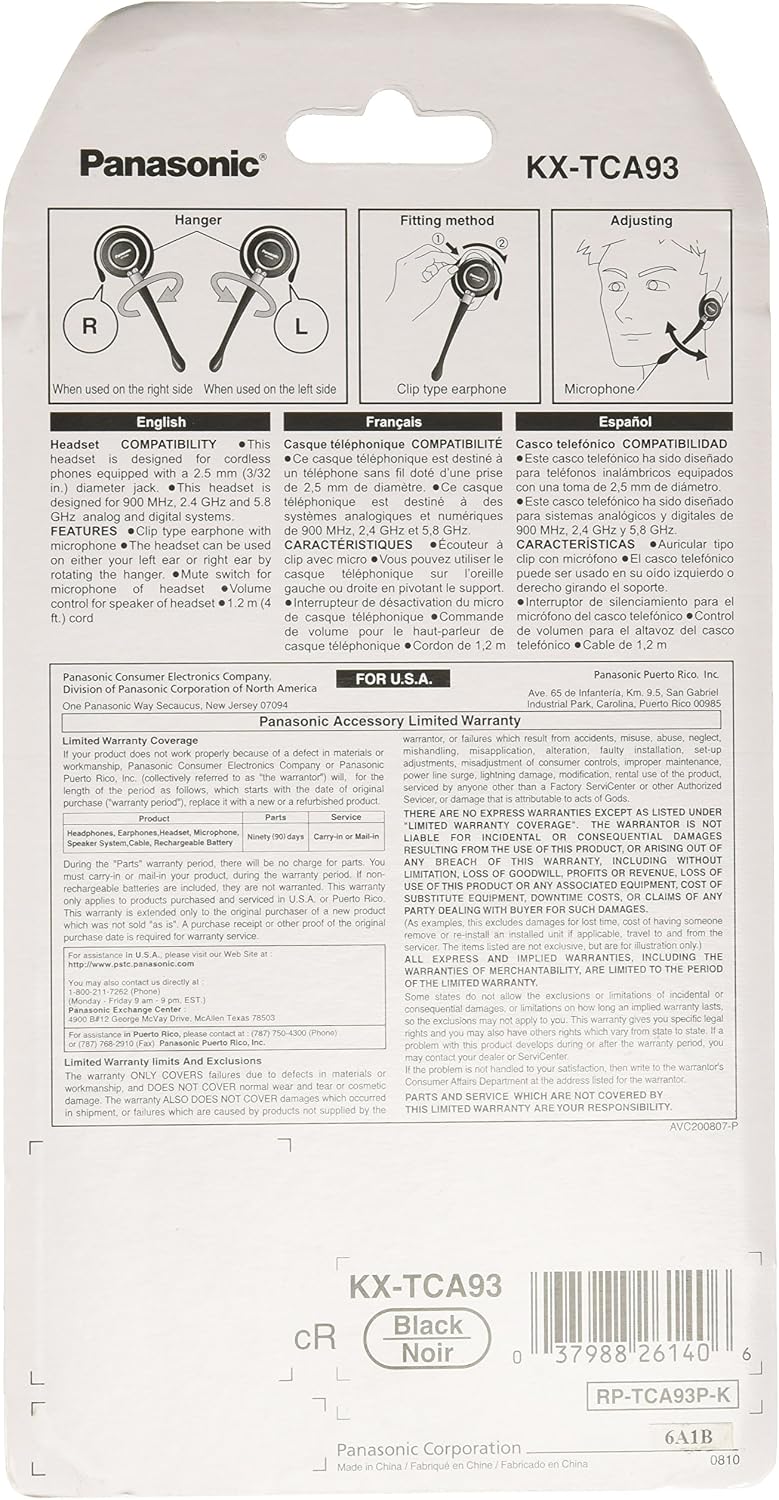 Panasonic KX-TCA93 Clip-on Headset
