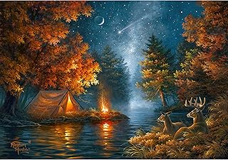 Rivers Edge Products LED Canvas Wall Art, 24 by 16 Inches, Fiber Optic L...