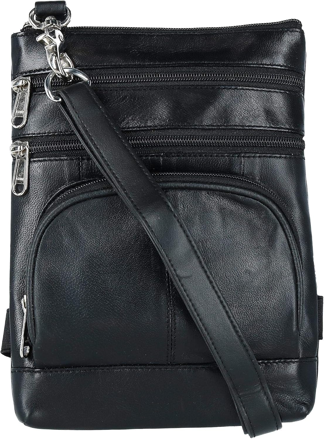 CTM Leather Biker Hook Waist Belt Bag with Thigh Strap