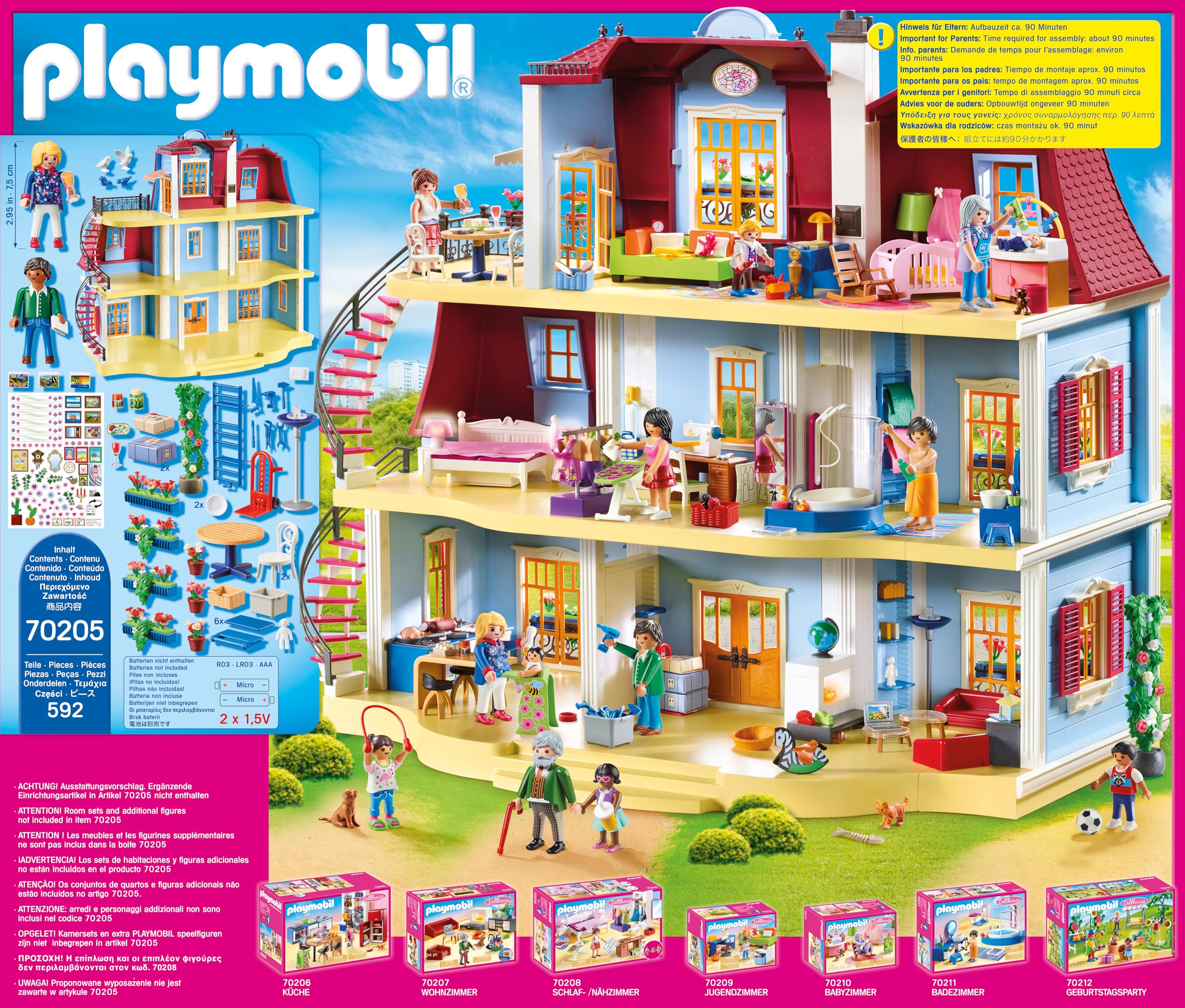 PLAYMOBIL Dollhouse 70205 Duży Domek dla Lalek, od 4 Lat