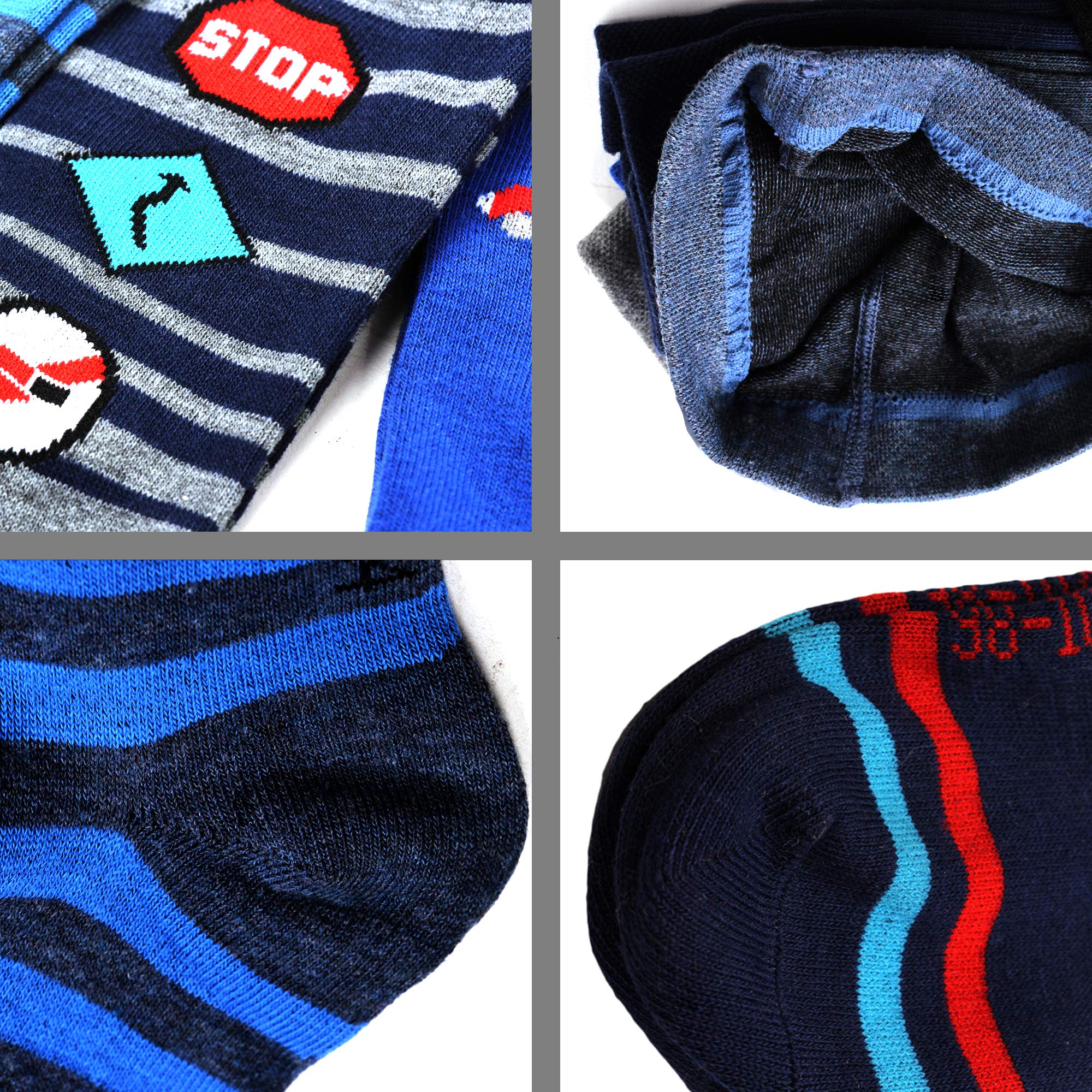 L&K-II Lot de 6 Ensemble de collants bébé et enfant pour garçons avec motif de football de voiture Dino multicolore 27253